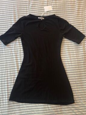 Classic Black Mini Dress with Keyhole Detail